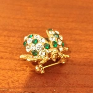 🐞 Vintage Green and Gold Beetle Pin 🐞